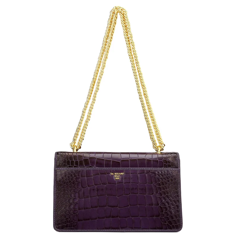 Da Milano Grapevine Small Croco Leather Shoulder Bag - Grapevine for Women | Best Price UAE